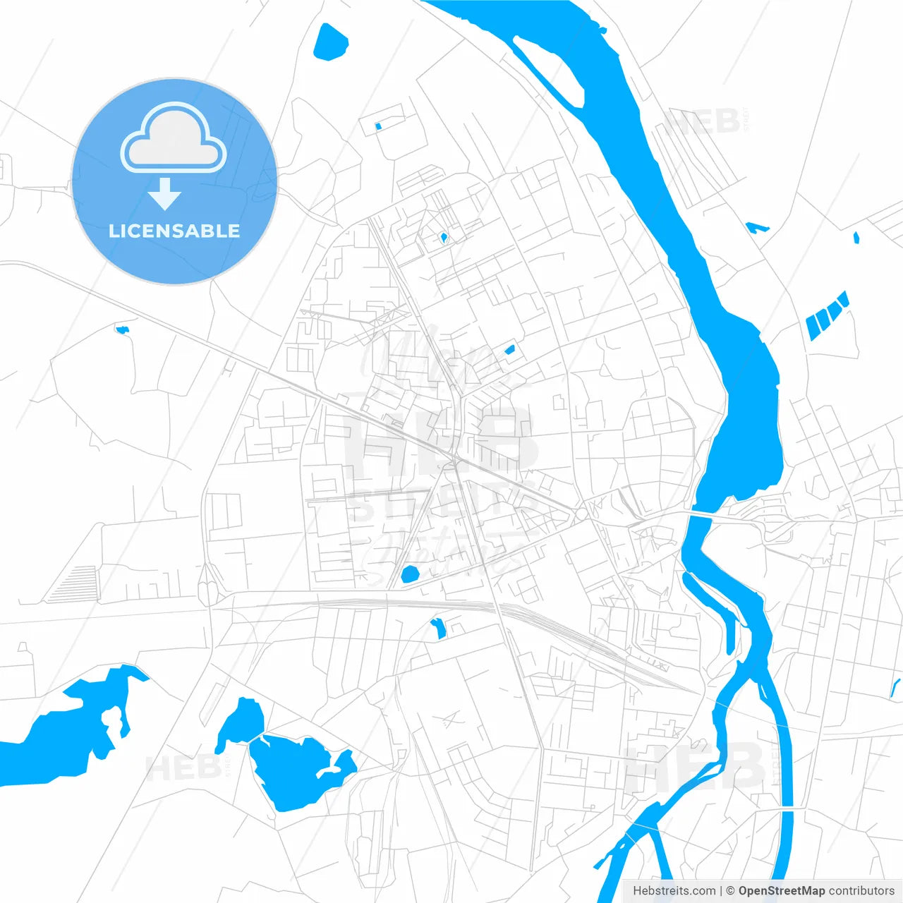 Narva, Estonia bright two-toned vector map