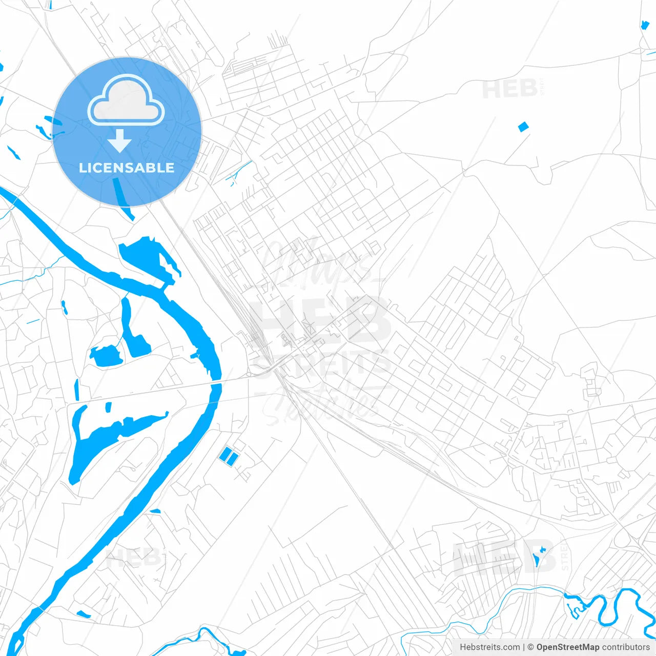 Bryansk, Russia bright two-toned vector map