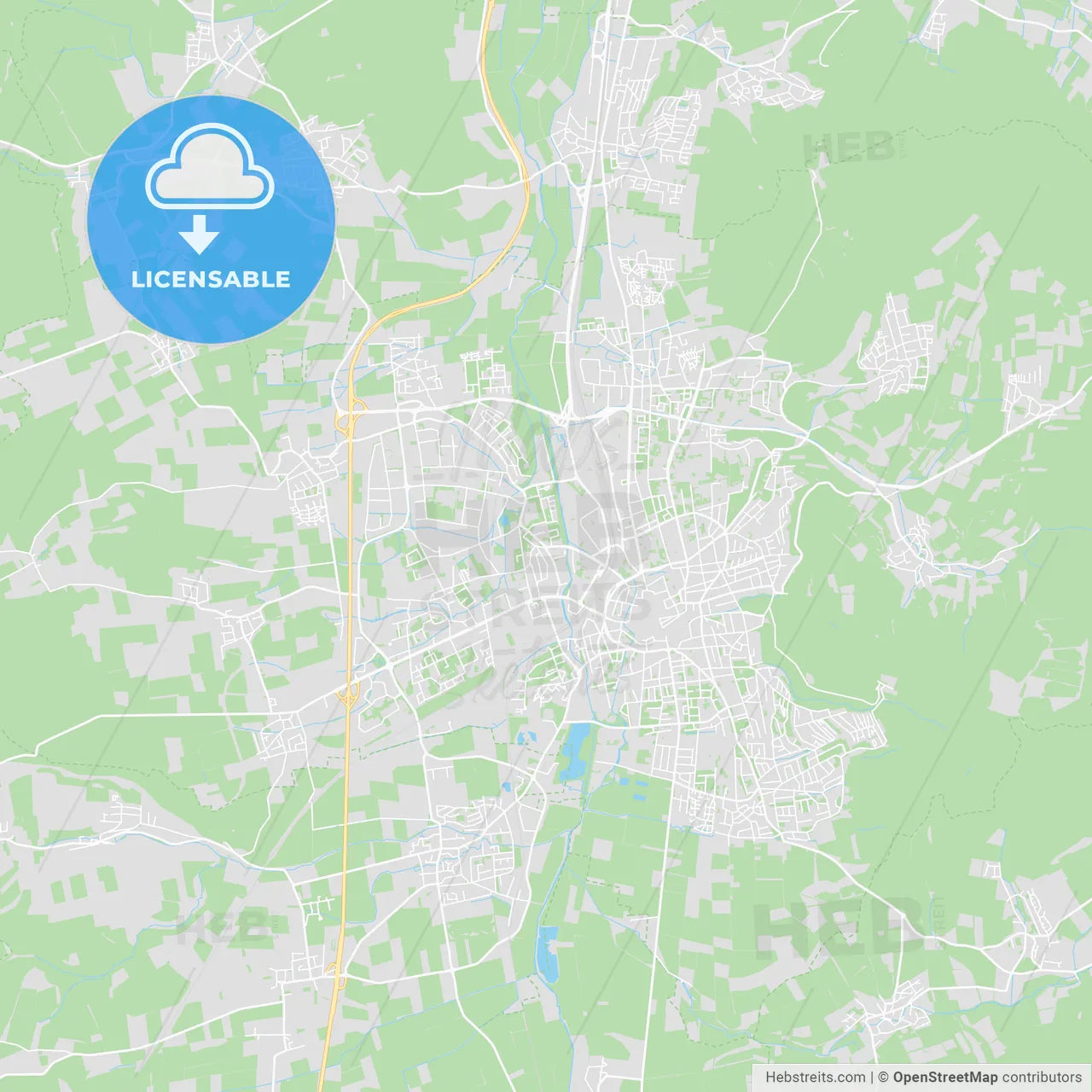 Gottingen, Germany printable street map