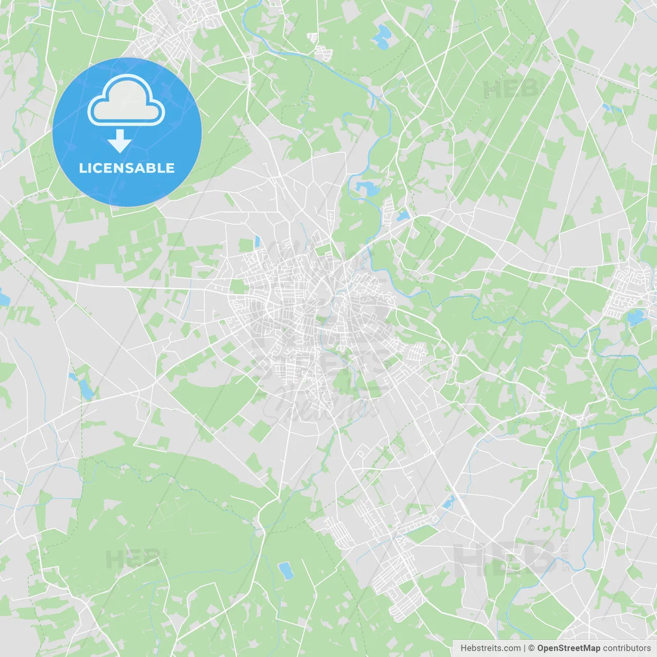 Emsdetten, Germany printable street map