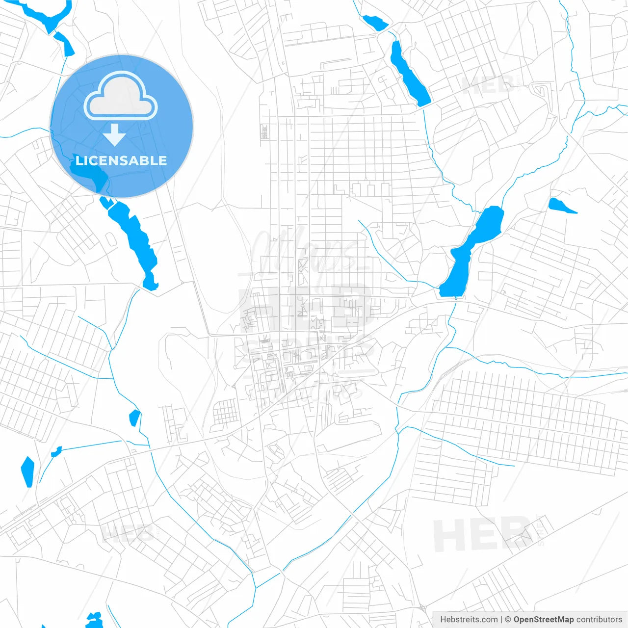 Makiivka, Ukraine bright two-toned vector map