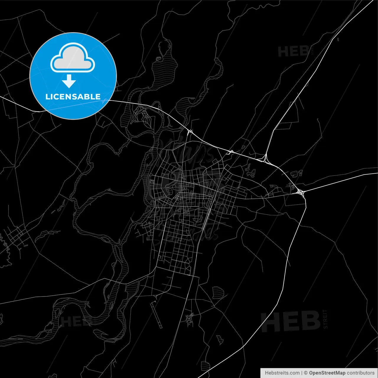 Area map of Qiqihar, China, Province Heilongjiang