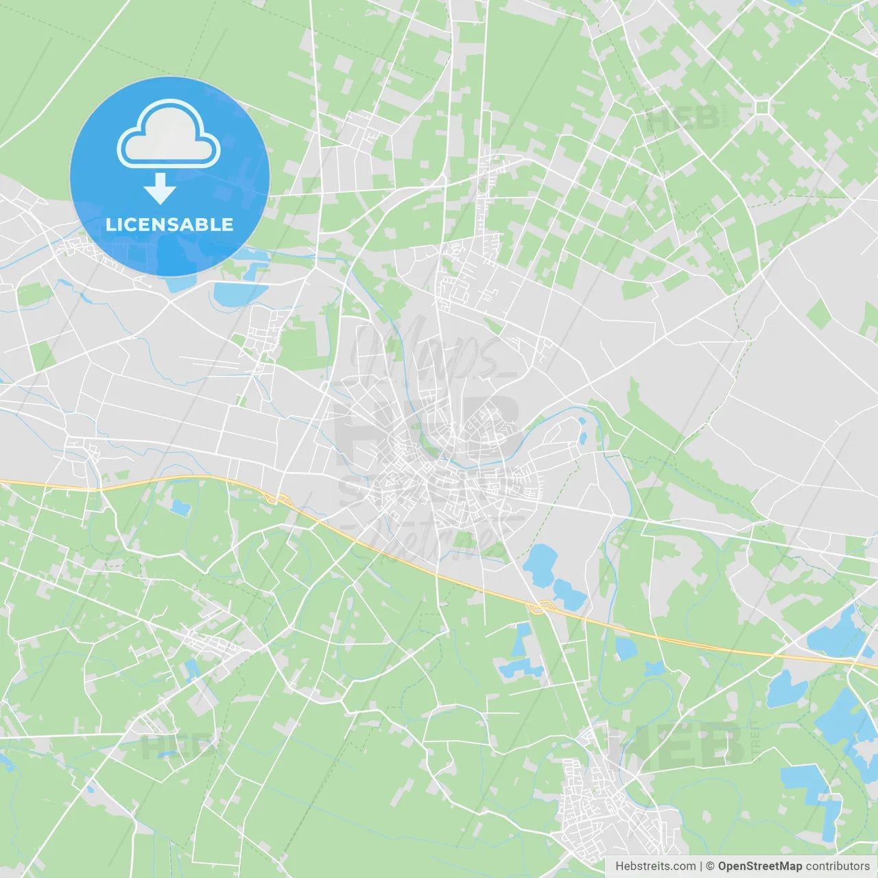 Goch, Germany printable street map