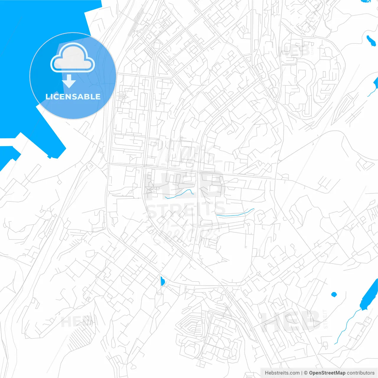 Murmansk, Russia bright two-toned vector map