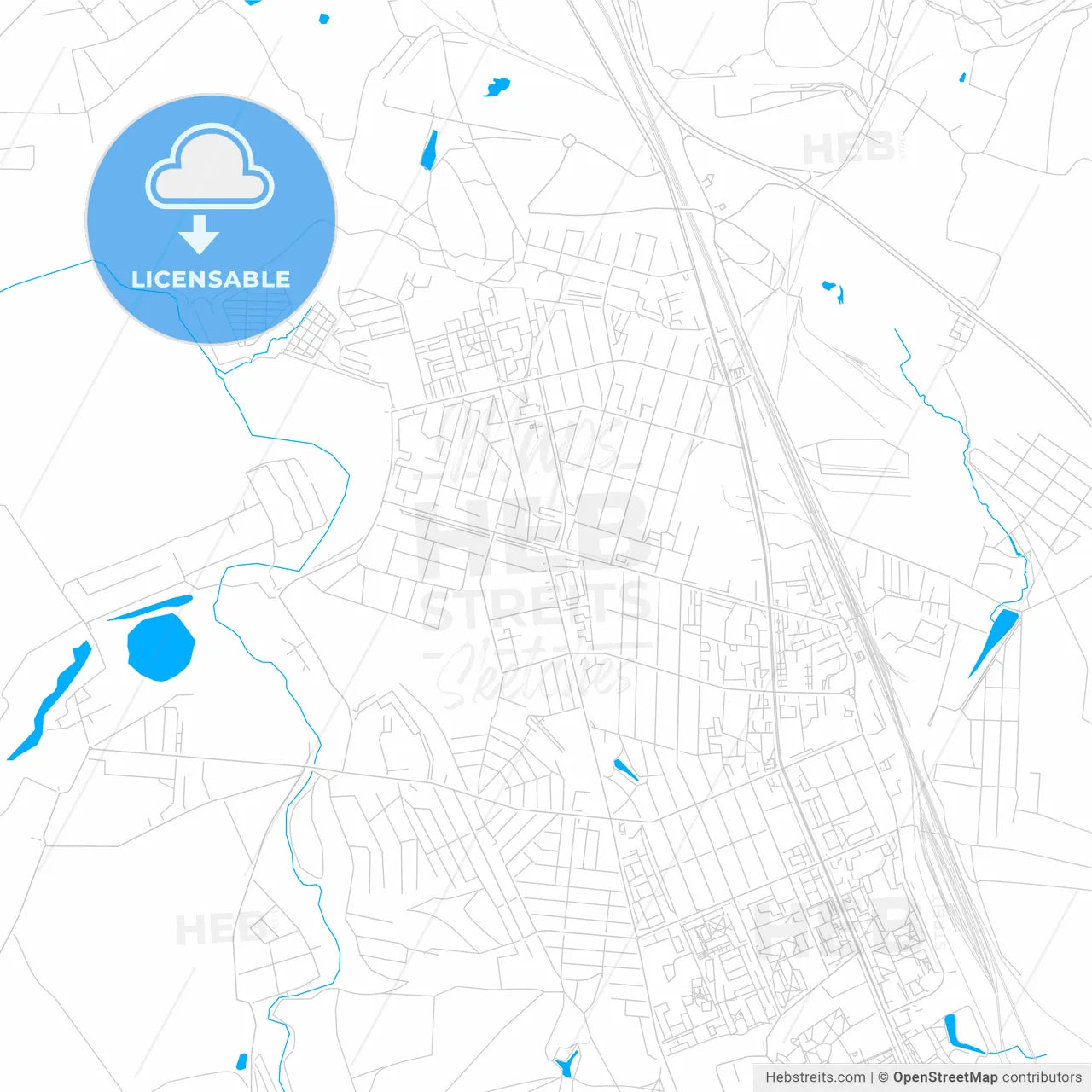 Domodedovo, Russia bright two-toned vector map