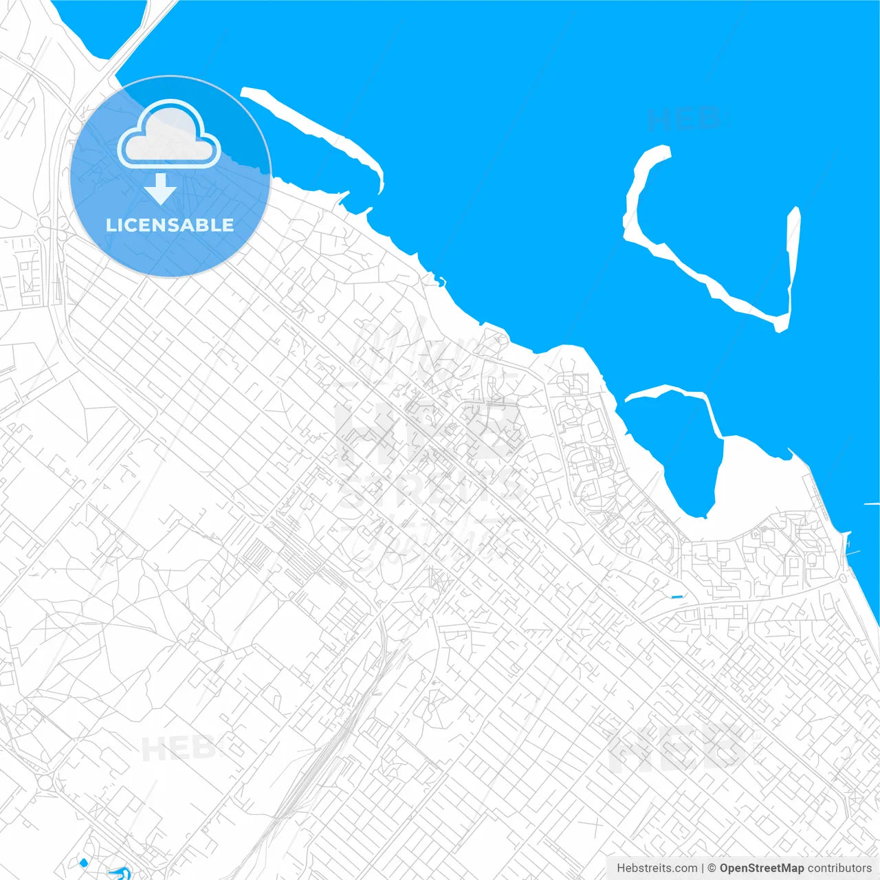Cherkasy, Ukraine bright two-toned vector map