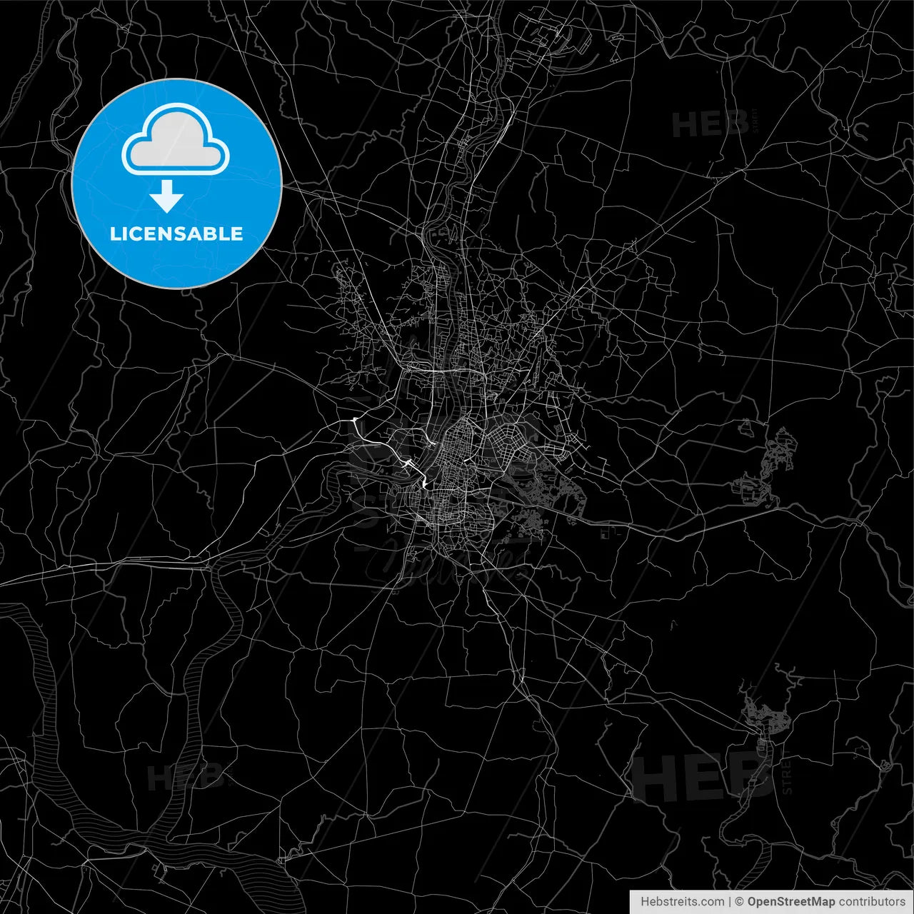 Dark area map of Kolkatta, India