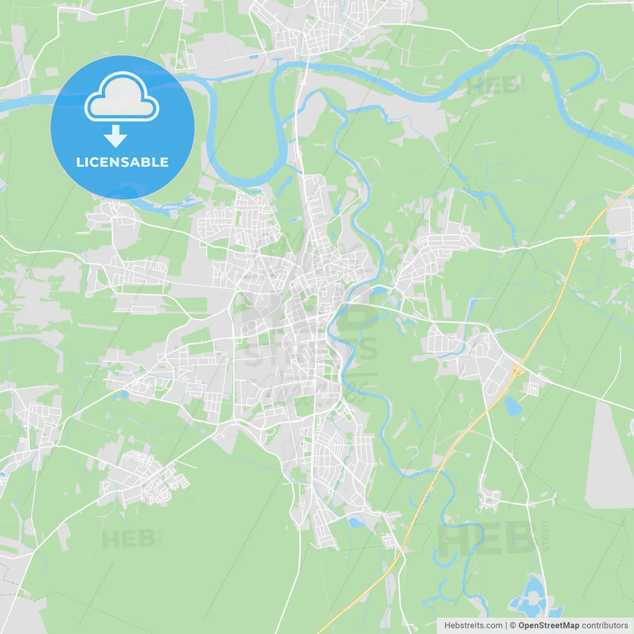 Dessau-Roßlau, Germany printable street map