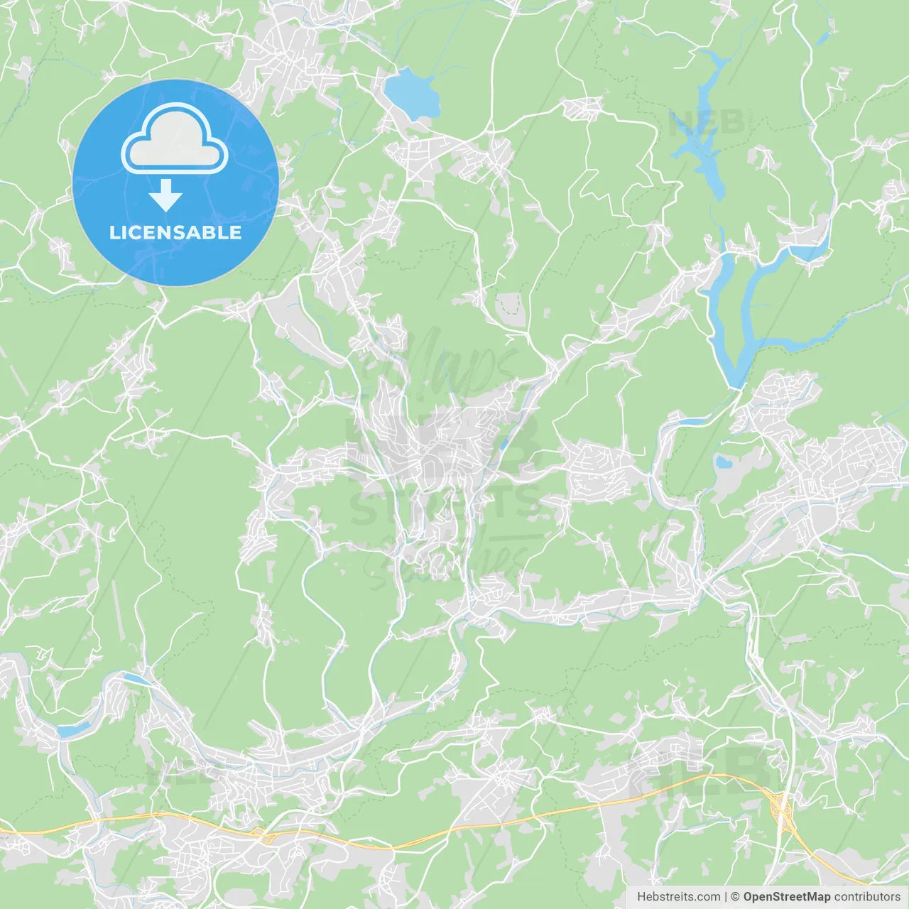 Gummersbach, Germany printable street map