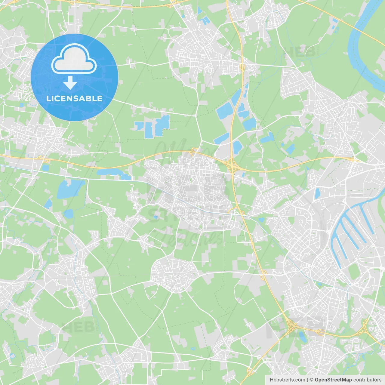 Kaarst, Germany printable street map