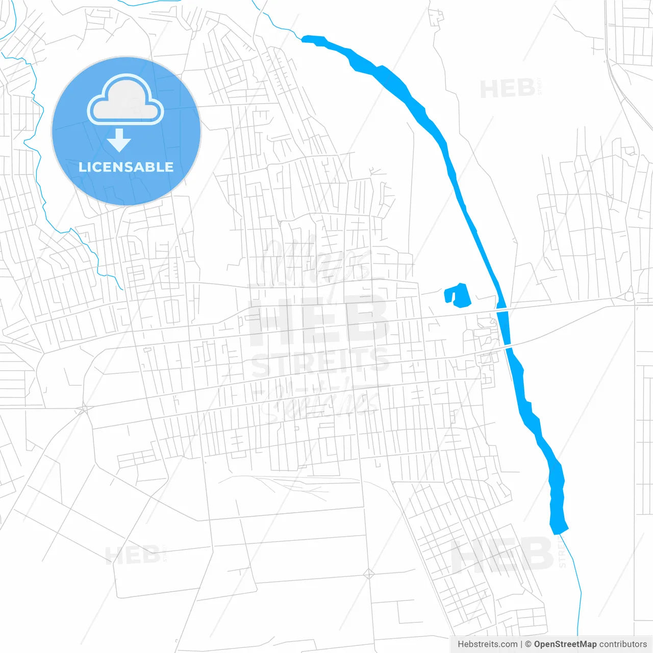 Taldykorgan, Kazakhstan bright two-toned vector map