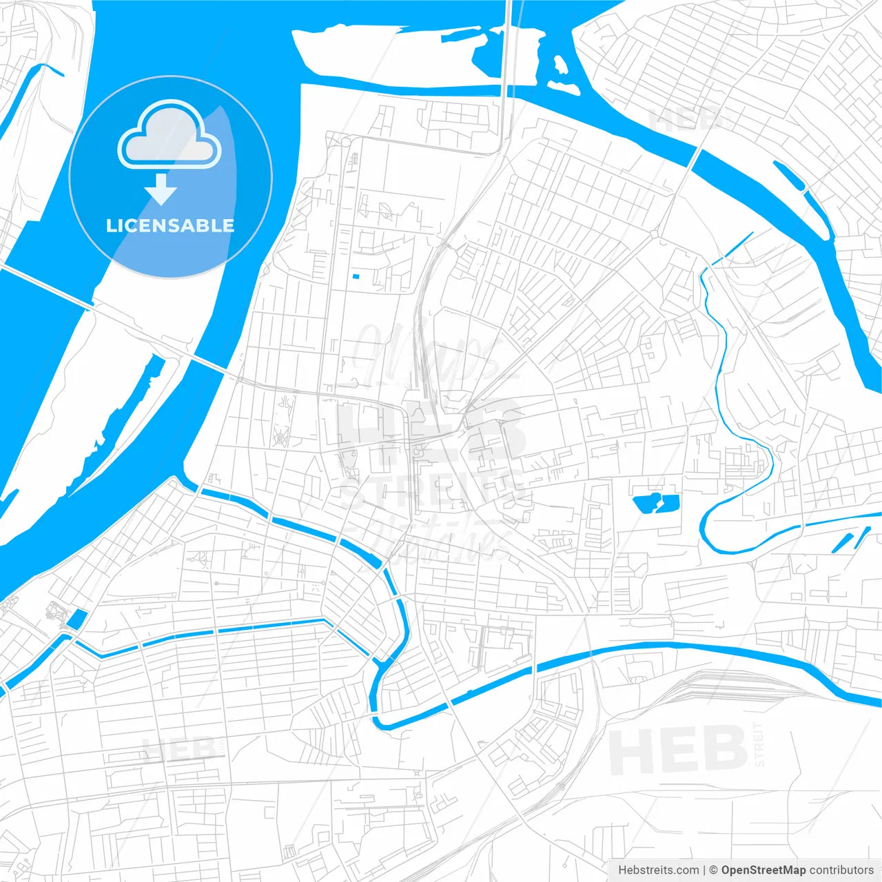 Astrakhan, Russia bright two-toned vector map