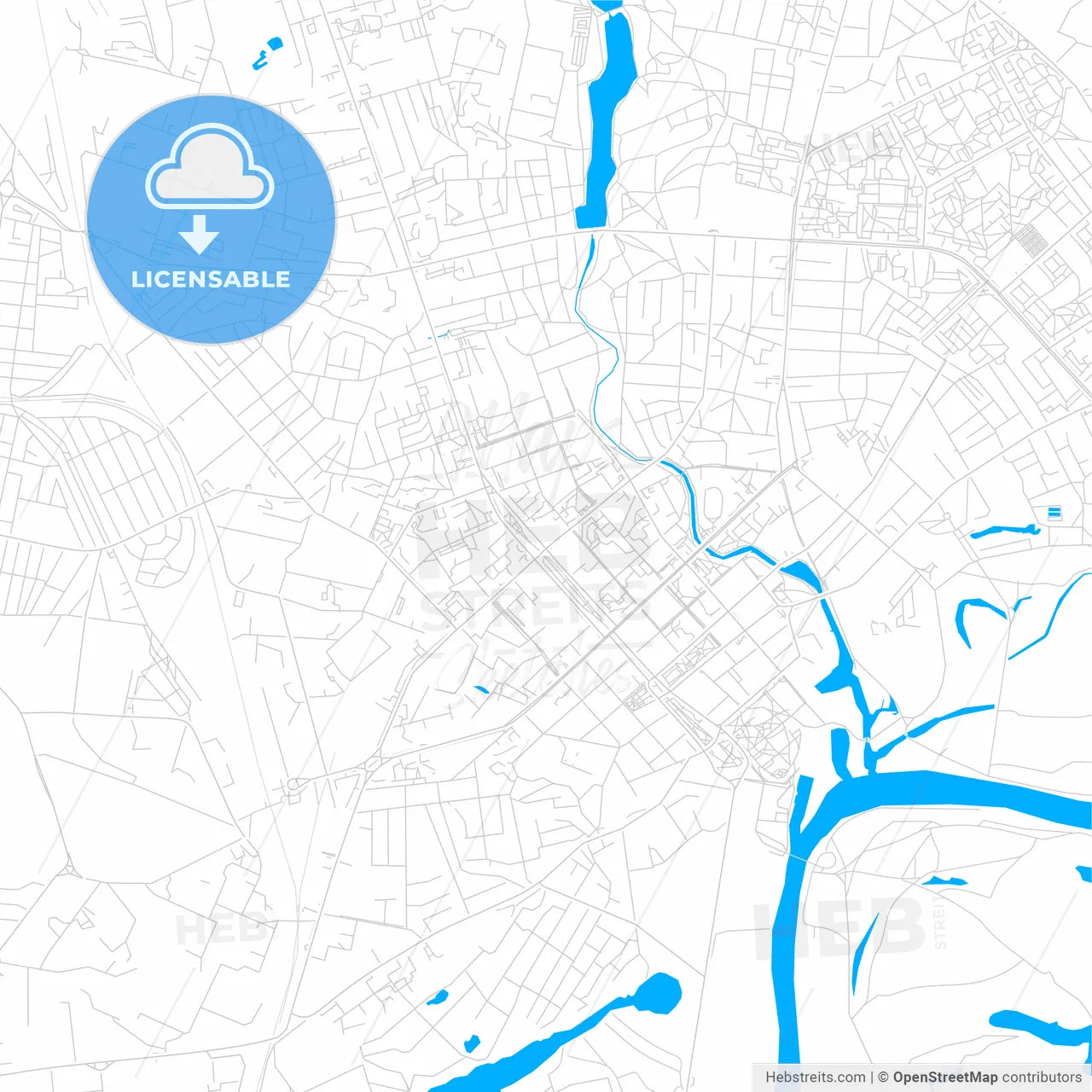 Chernihiv, Ukraine bright two-toned vector map