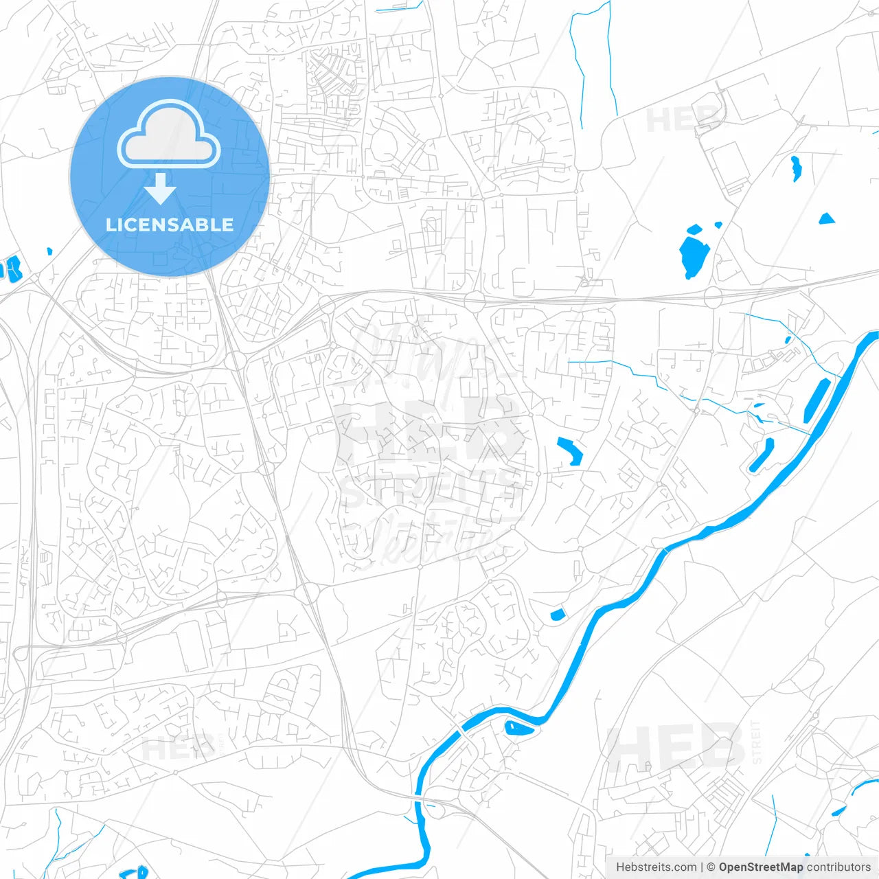 Washington, England bright two-toned vector map