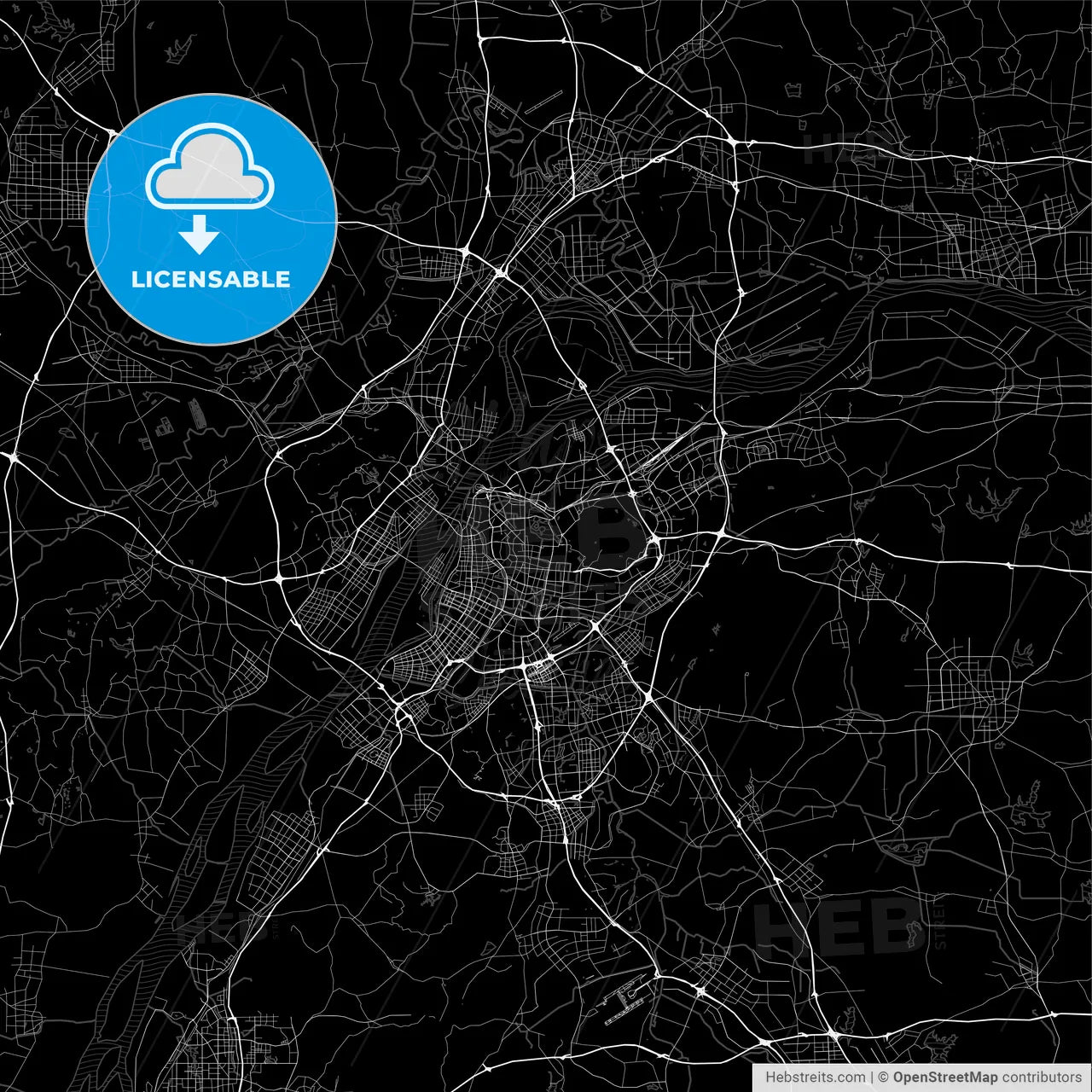 Area map of Nanjing, China, Province Jiangsu