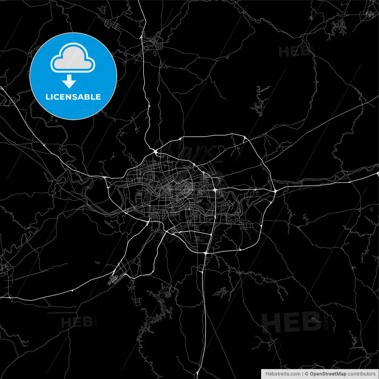 Area map of Nanning, China, Province Guangxi