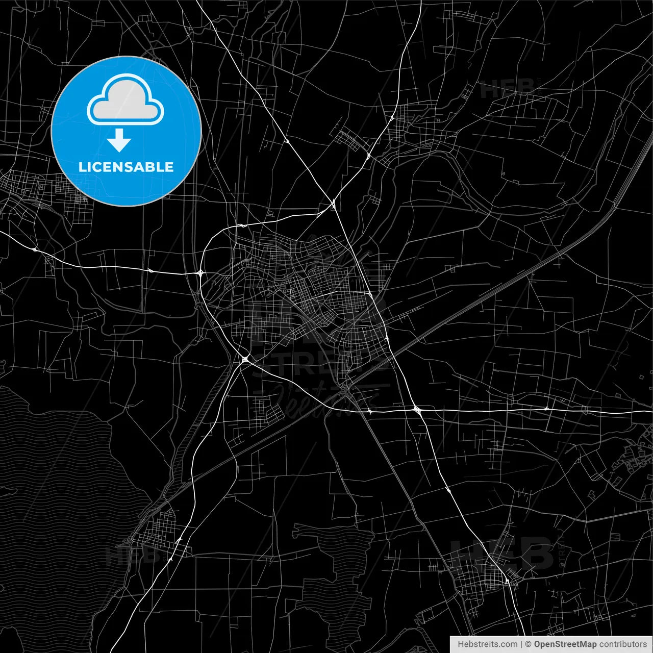 Area map of Huai an, China, Province Jiangsu