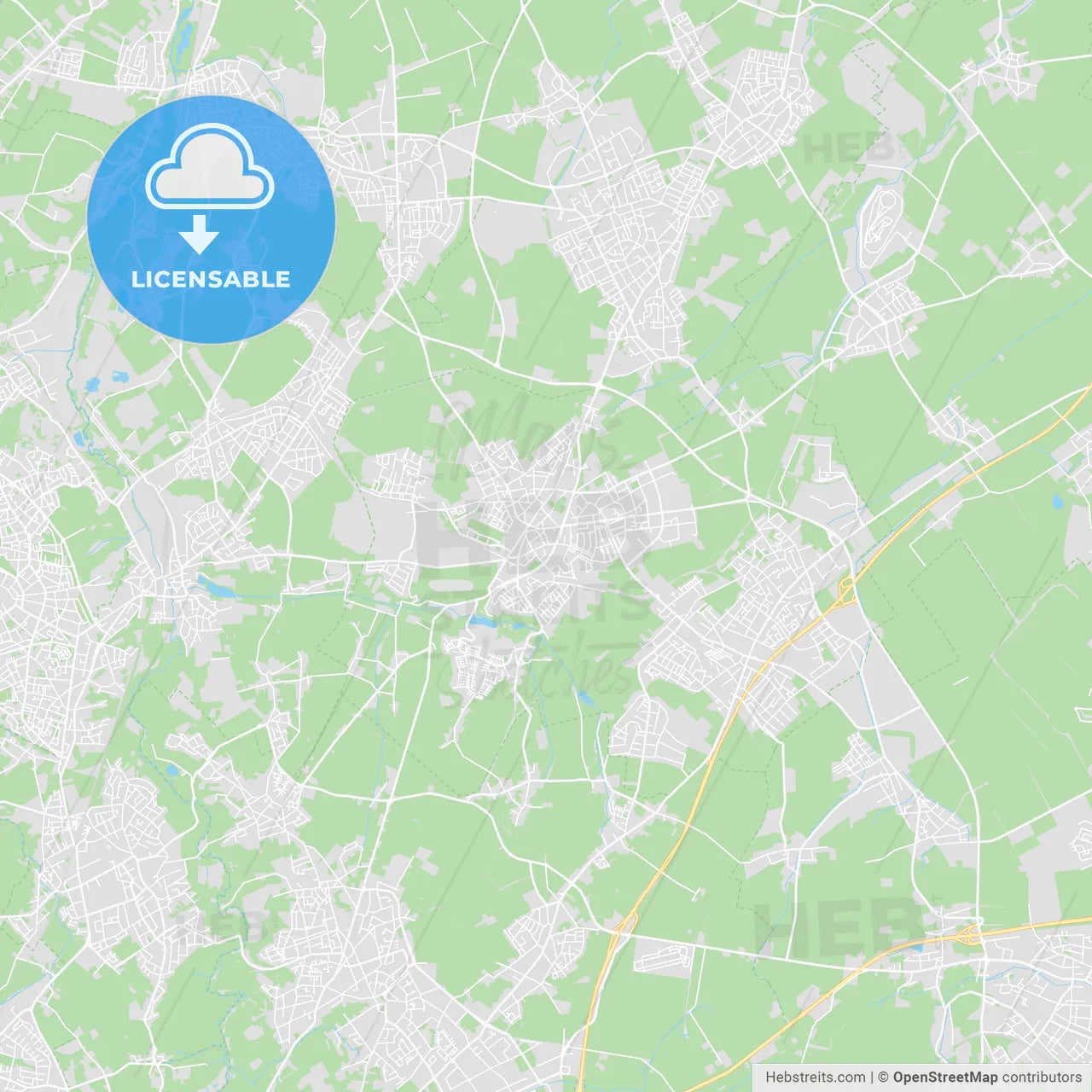 Alsdorf, Germany printable street map