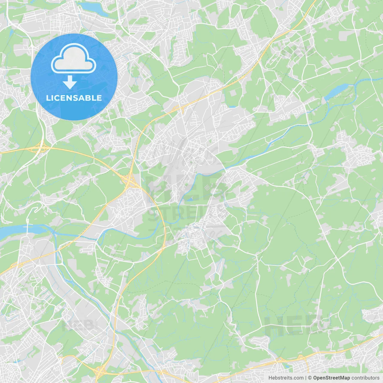 Schwerte, Germany printable street map