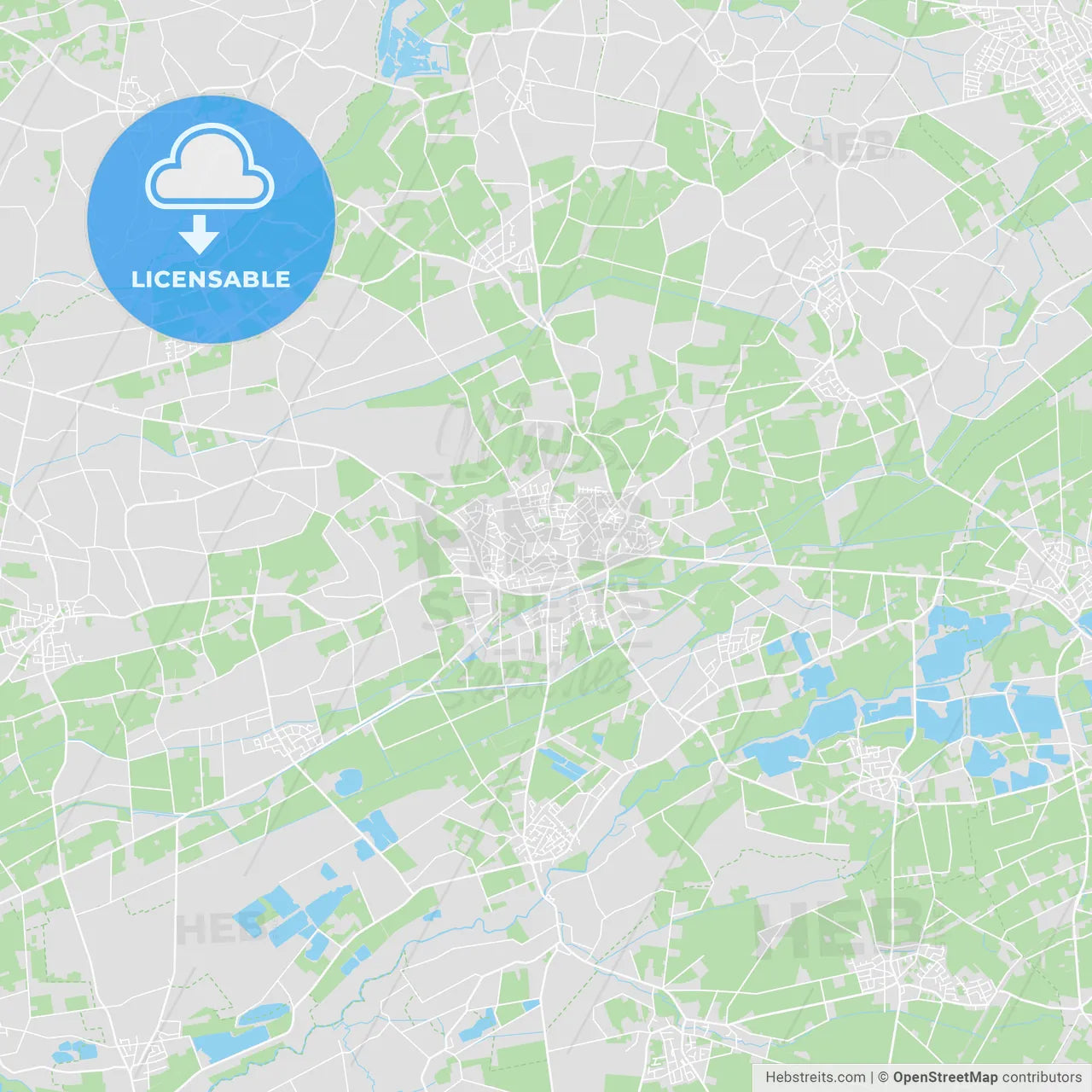 Delbruck, Germany printable street map