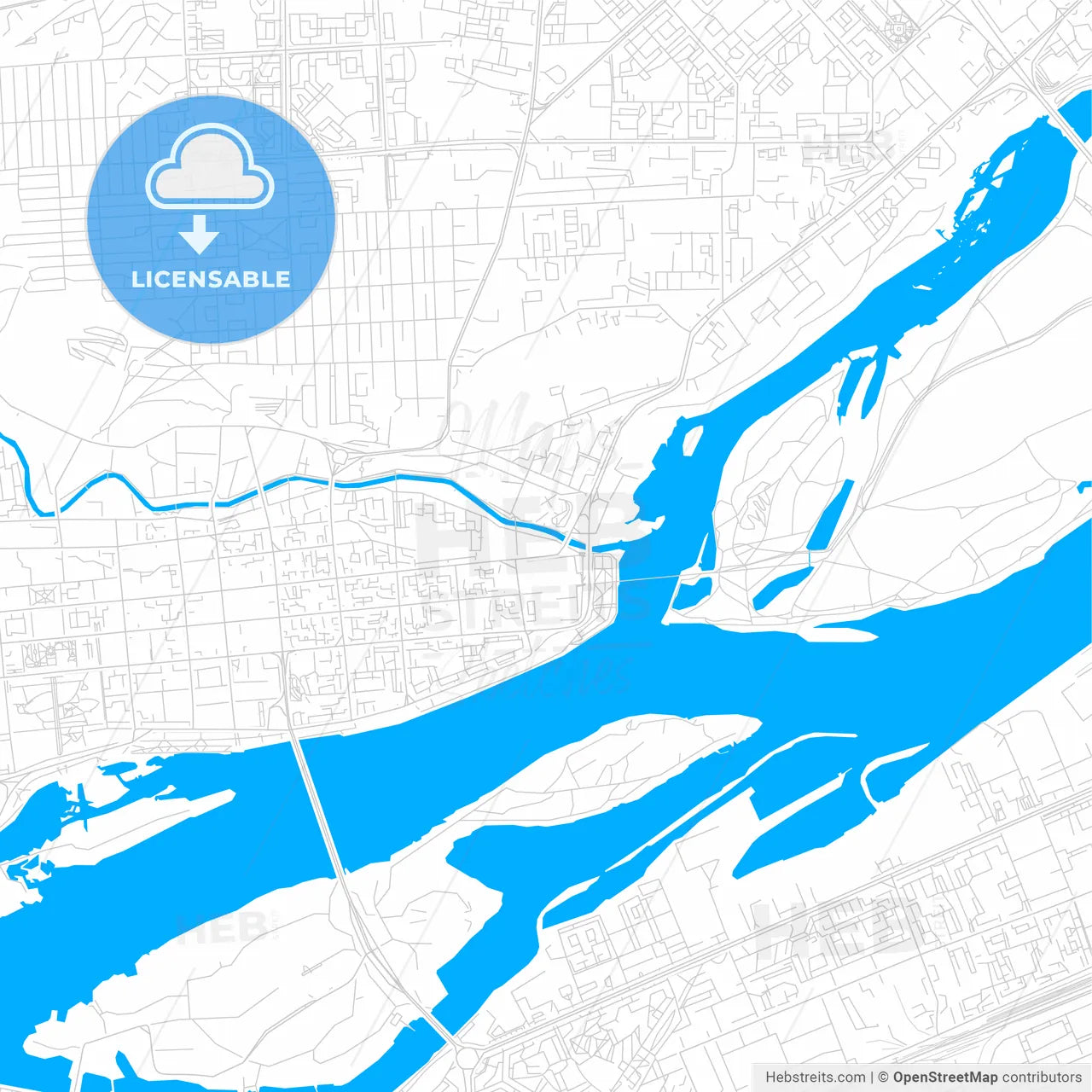Krasnoyarsk, Russia bright two-toned vector map