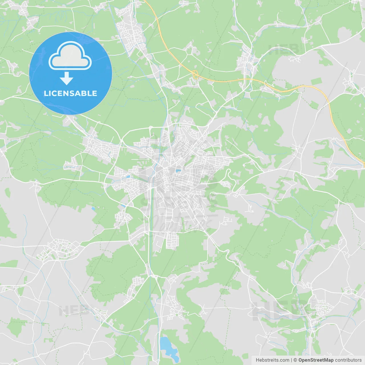 Neumarkt in der Oberpfalz, Germany printable street map