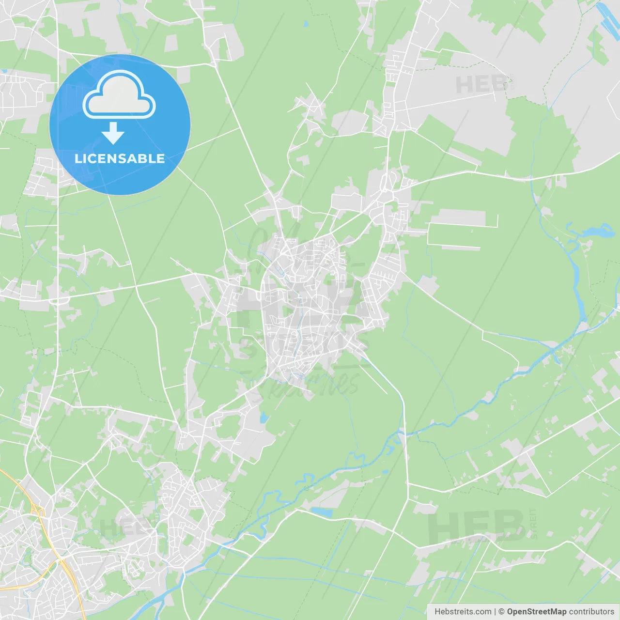 Osterholz-Scharmbeck, Germany printable street map