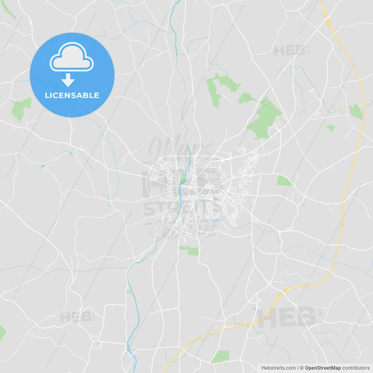 Carlow, Ireland printable street map
