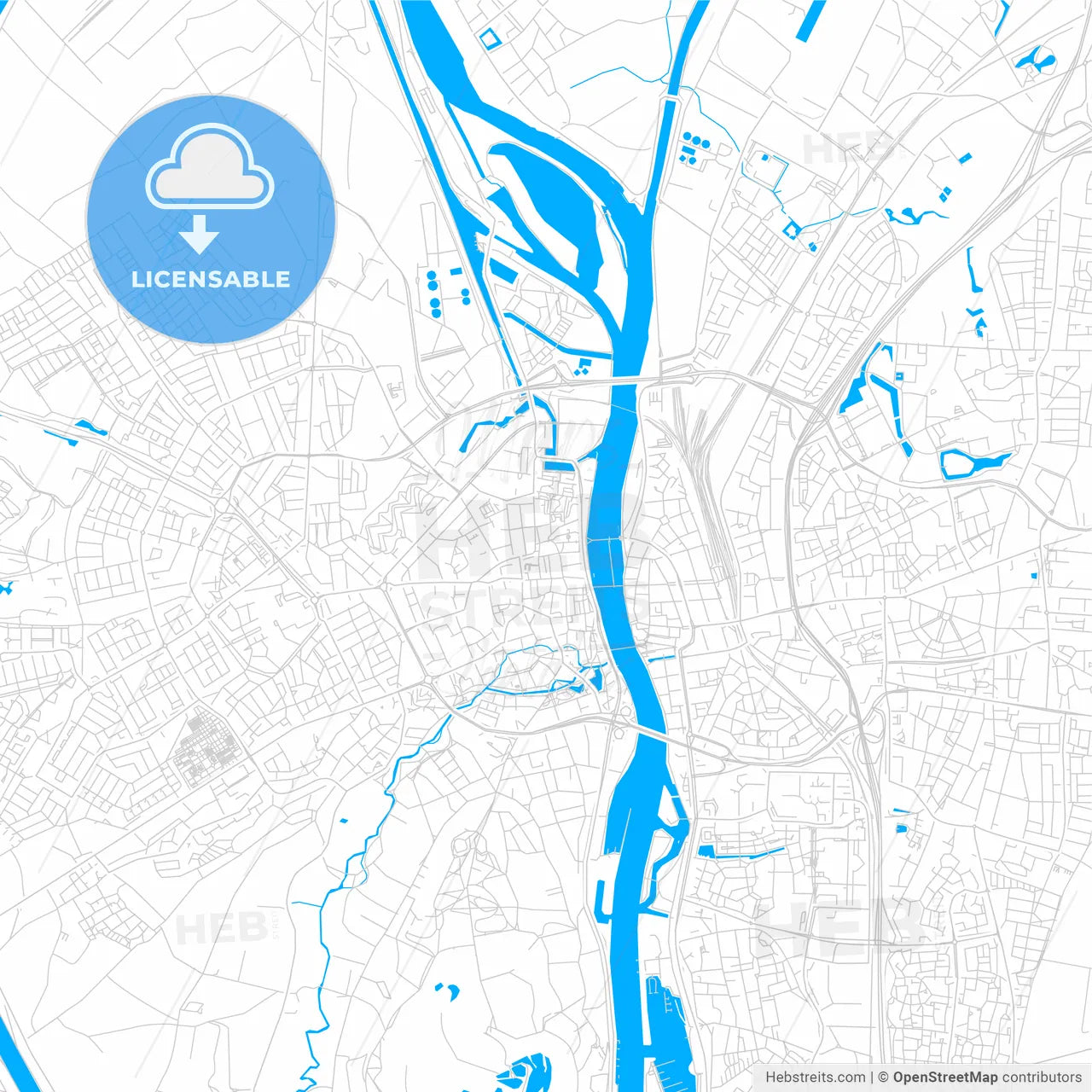 Maastricht, Netherlands bright two-toned vector map