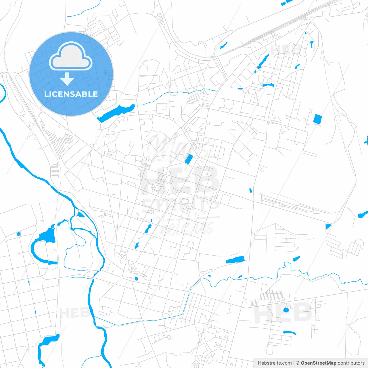 Arzamas, Russia bright two-toned vector map