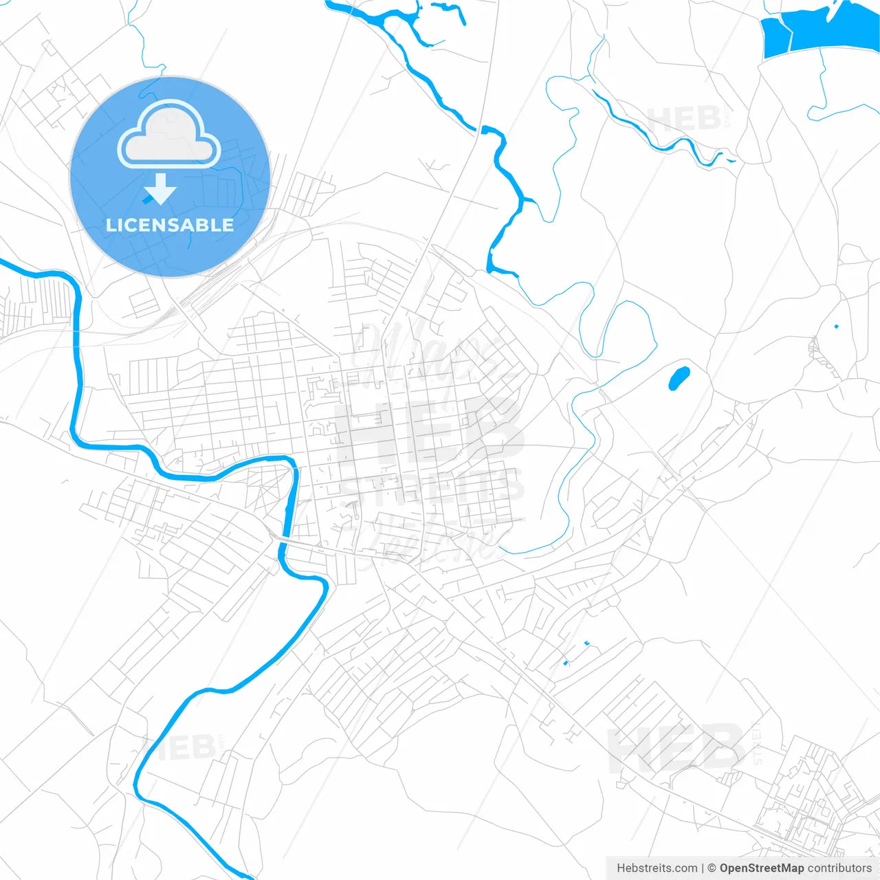 Pavlohrad, Ukraine bright two-toned vector map