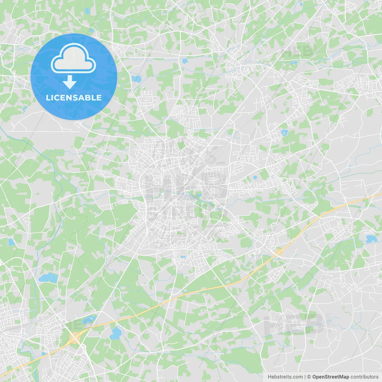 Gutersloh, Germany printable street map