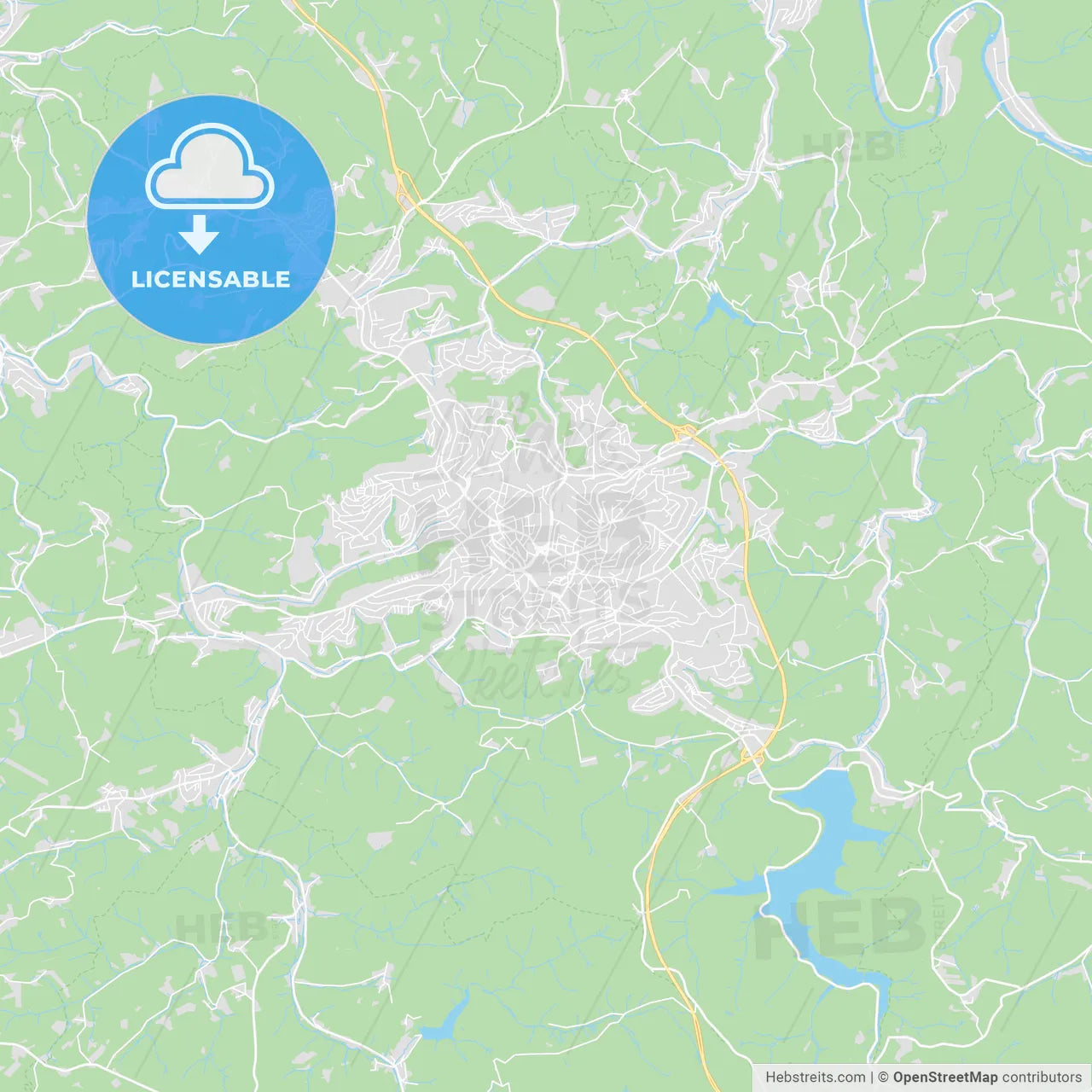 Ludenscheid, Germany printable street map