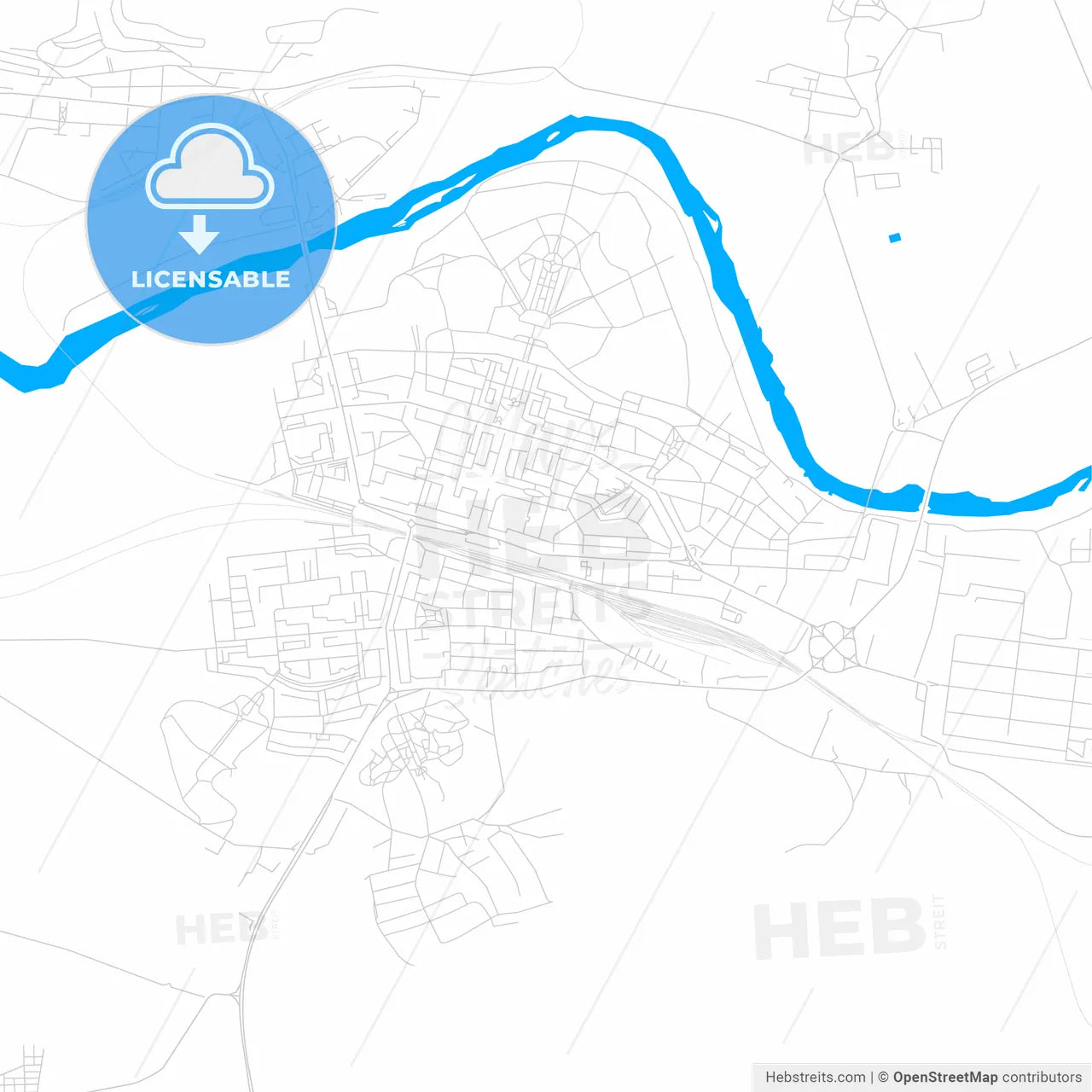 Dimitrovgrad, Bulgaria bright two-toned vector map