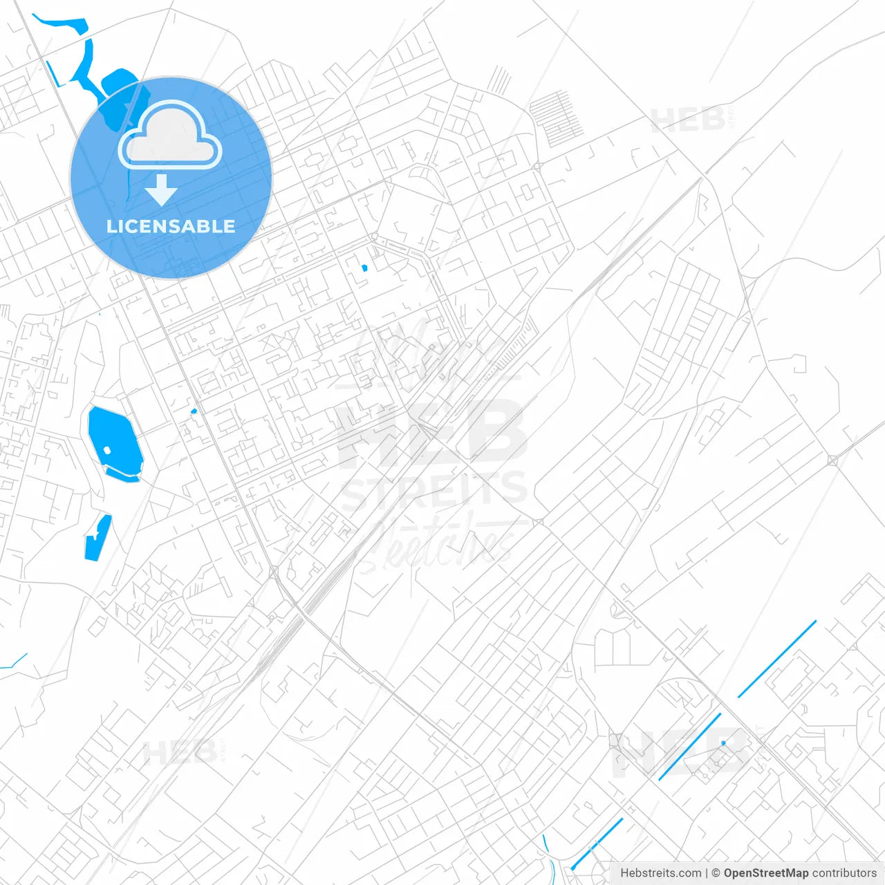 Karagandy, Kazakhstan bright two-toned vector map