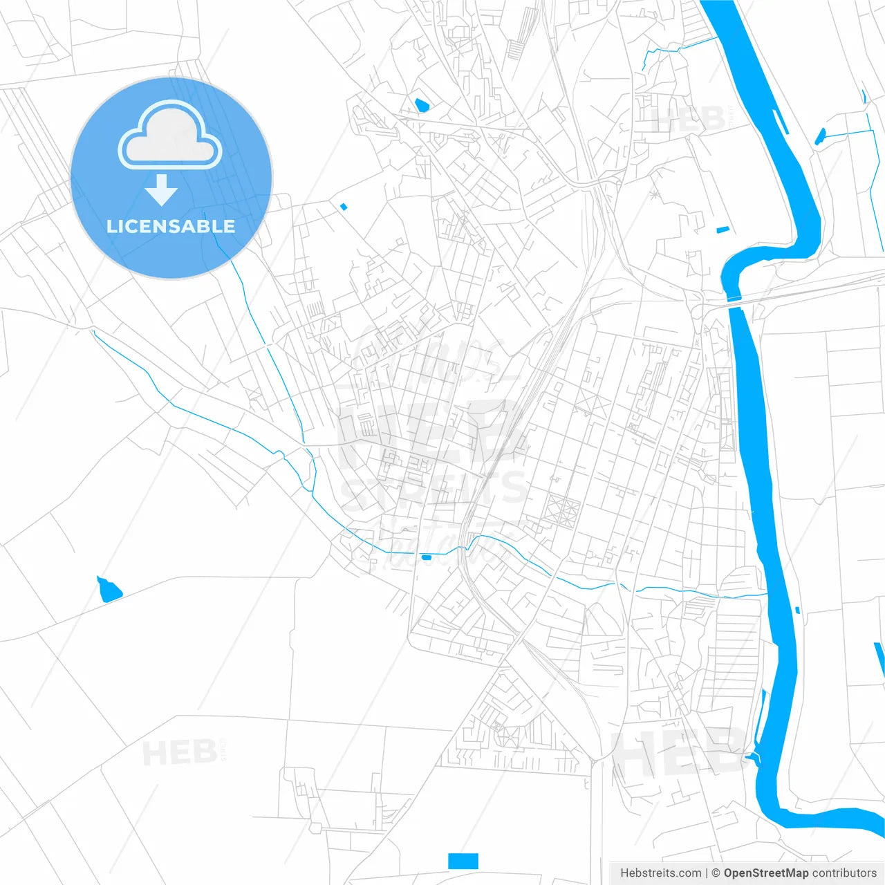 Bender Tighina, Moldova bright two-toned vector map