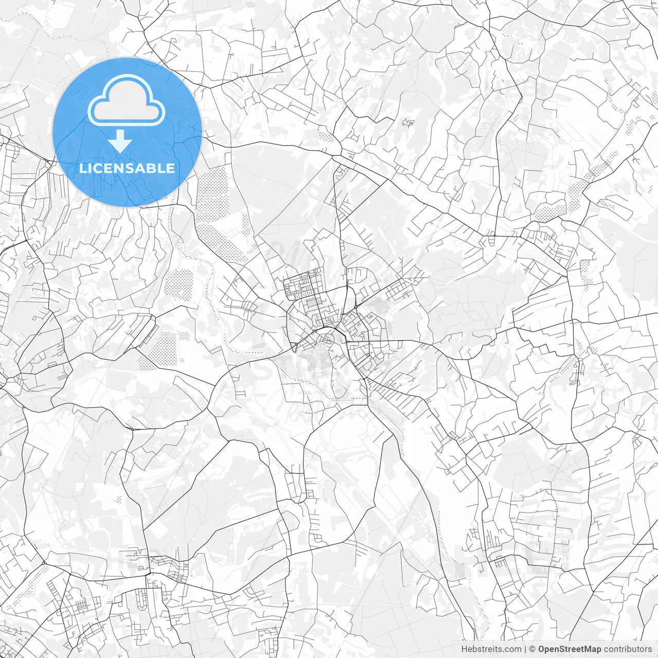 Karviná light vector map