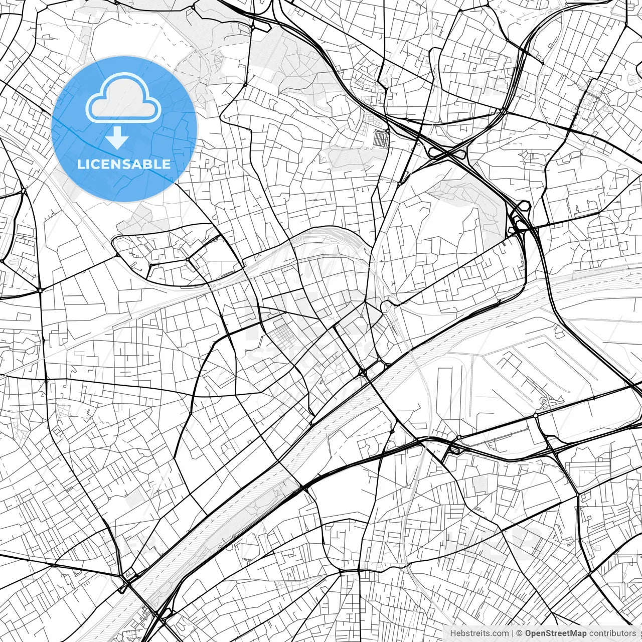 Vector PDF map of Argenteuil, France