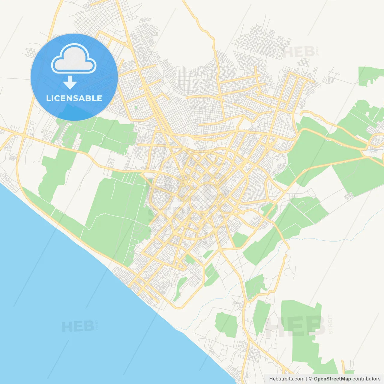 Printable street map of Trujillo, Peru