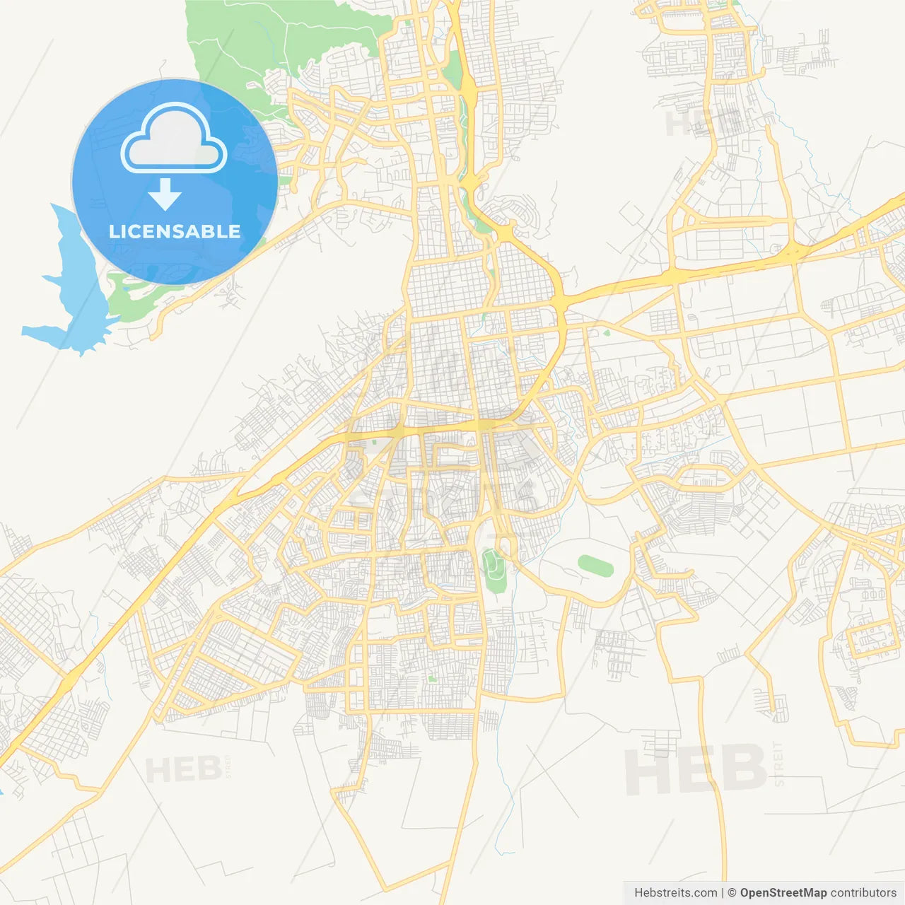 Printable street map of Valencia, Venezuela
