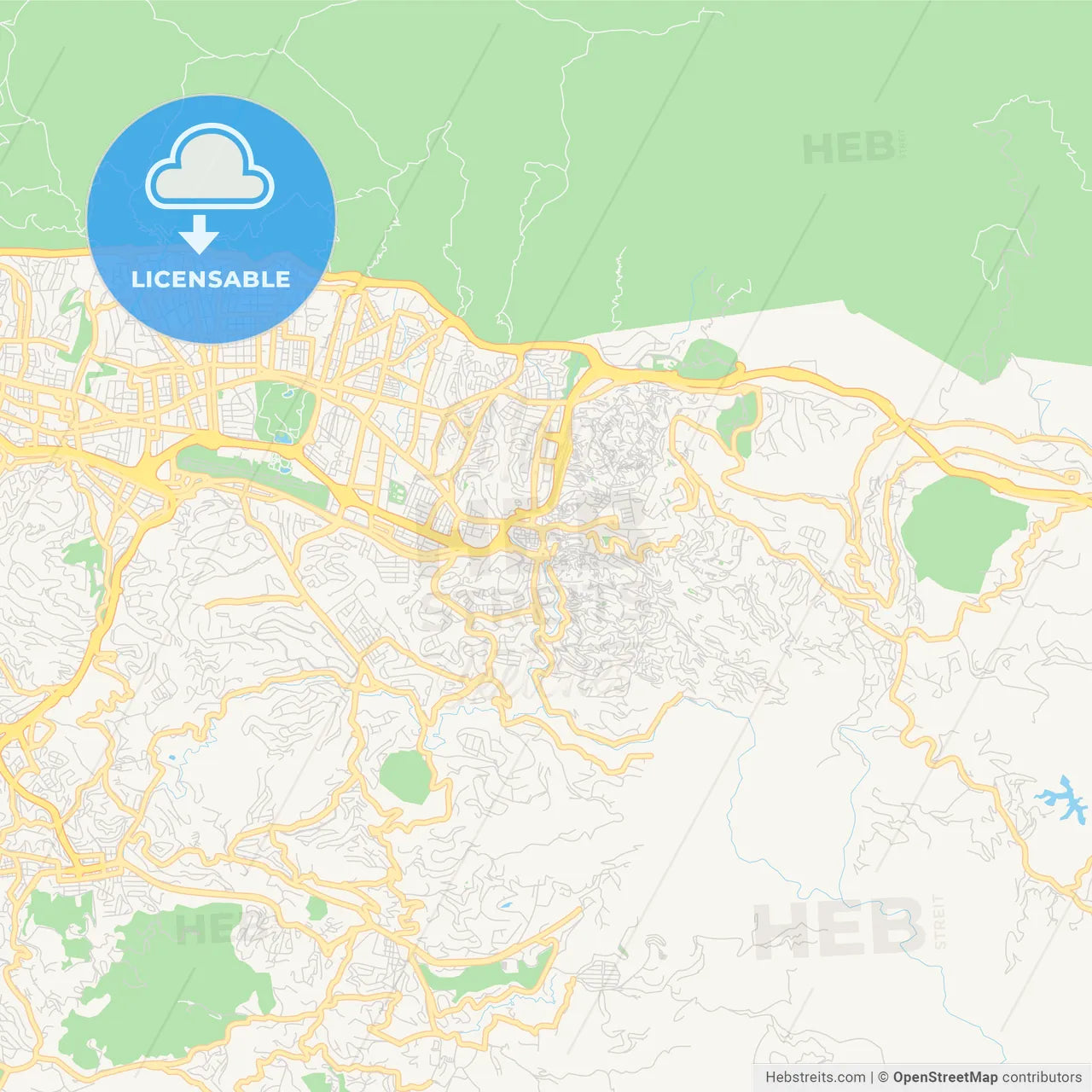 Printable street map of Petare, Venezuela