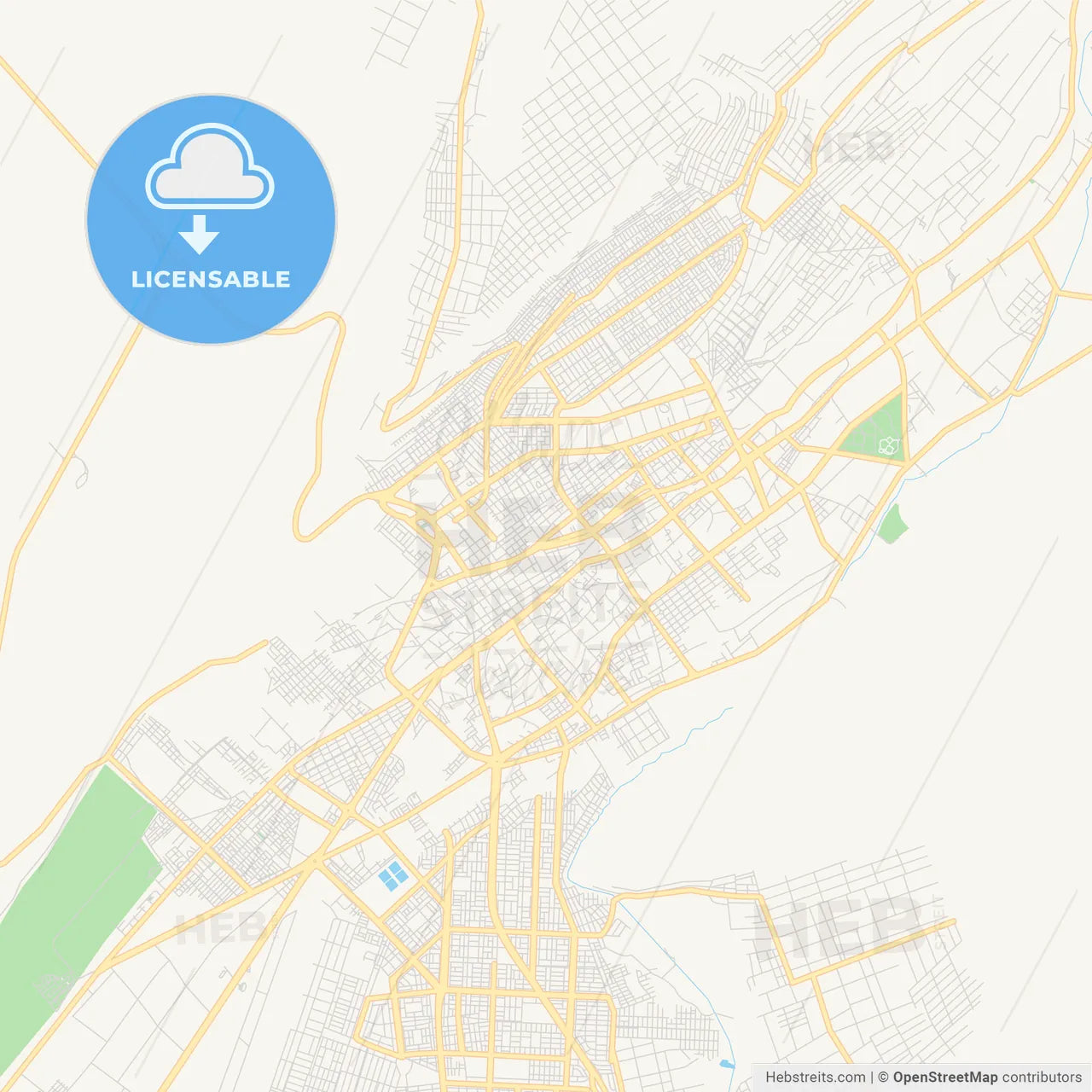 Printable street map of Tacna, Peru