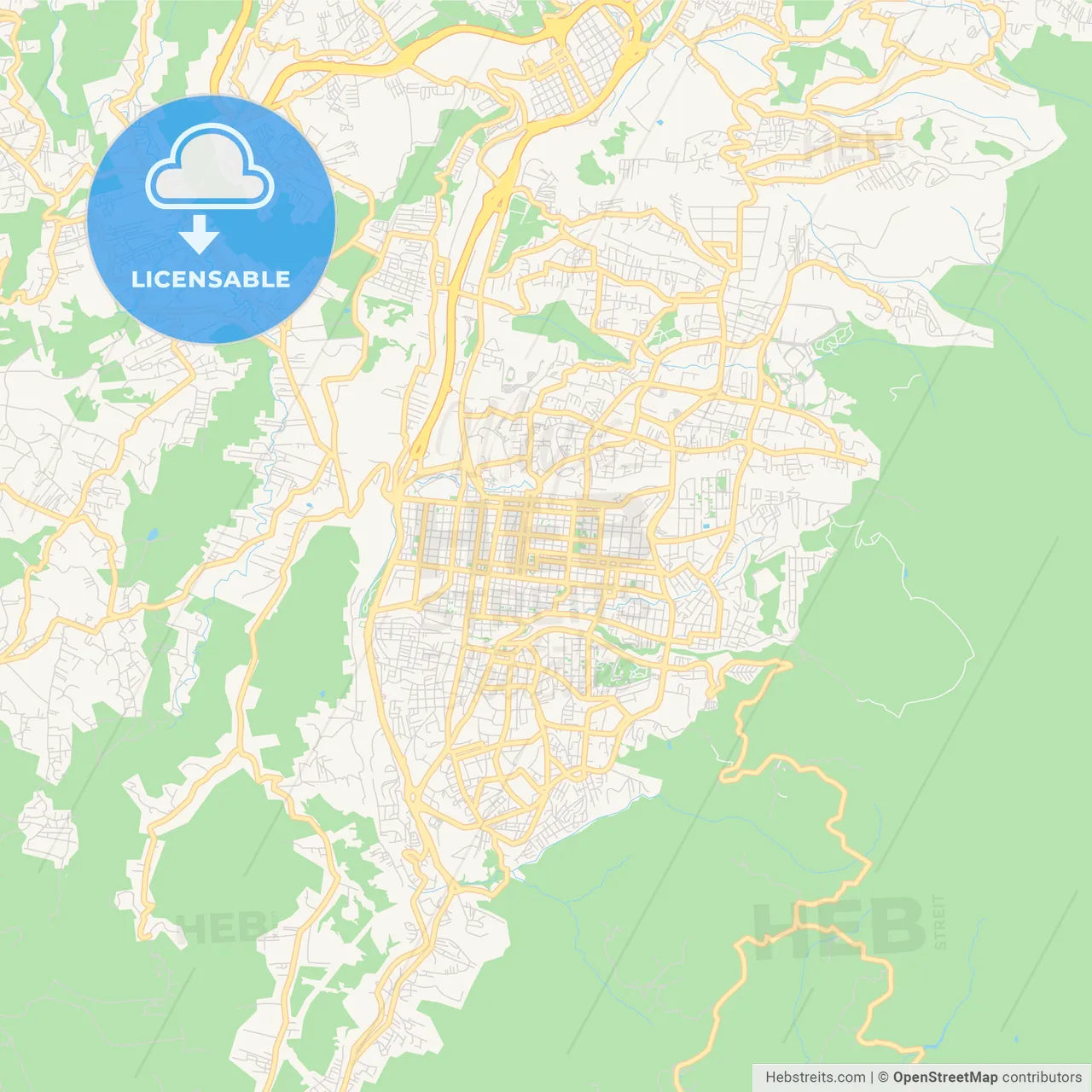 Printable street map of San Cristobal, Venezuela