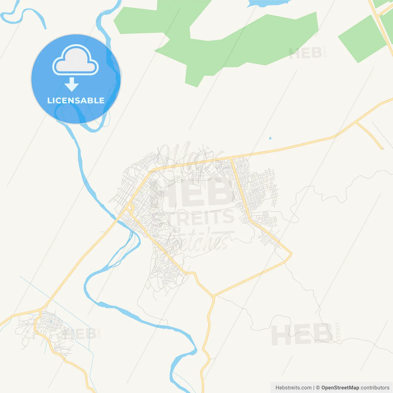 Printable street map of Tumbes, Peru