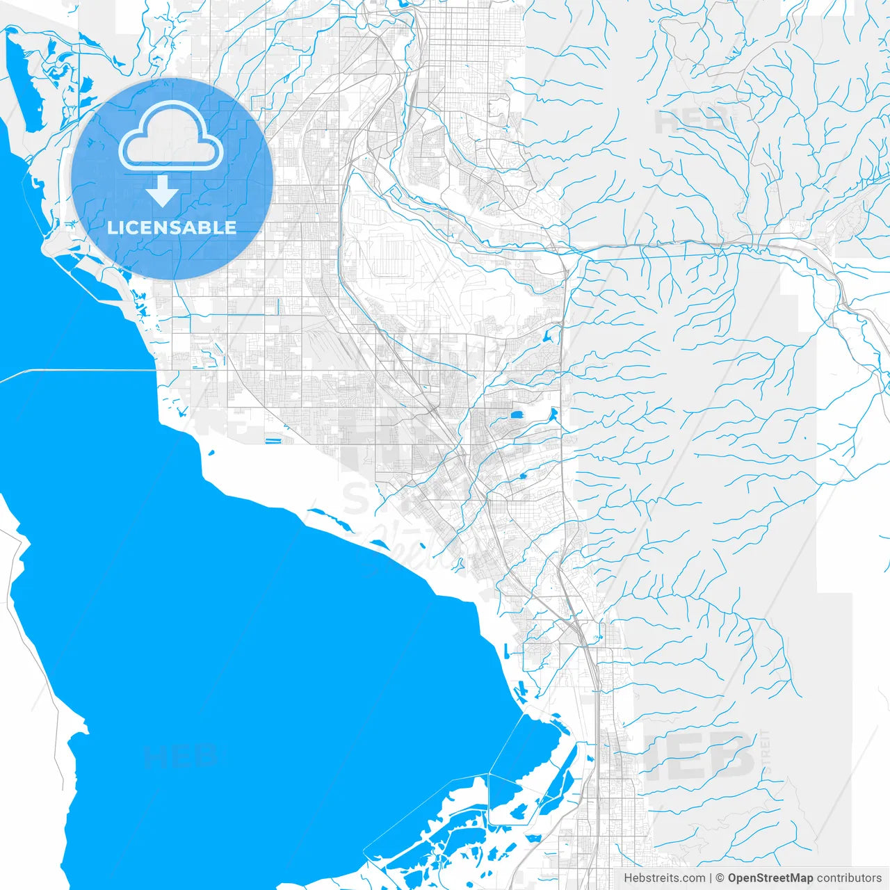 Rich detailed vector map of Layton, Utah, USA