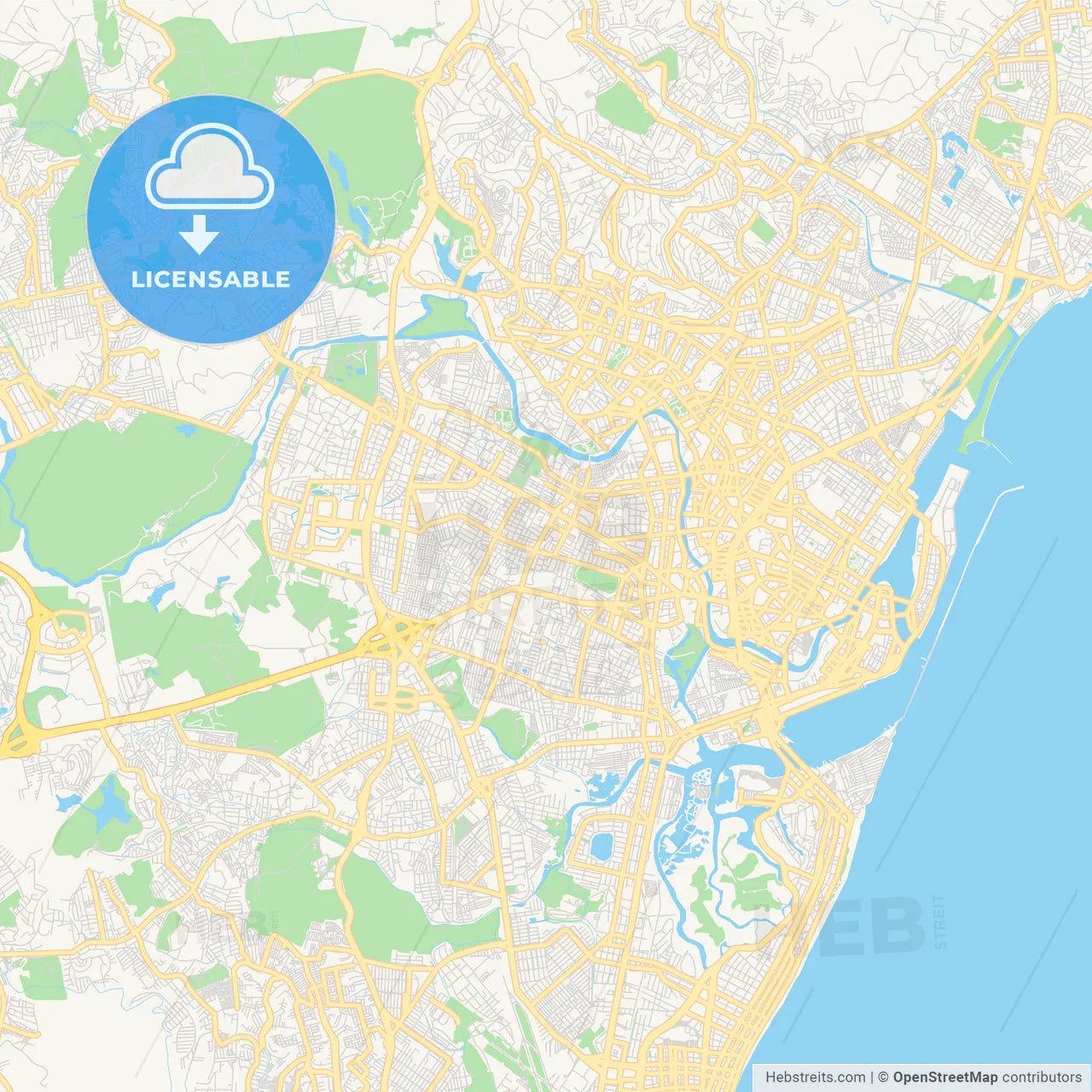 Printable street map of Recife, Brazil