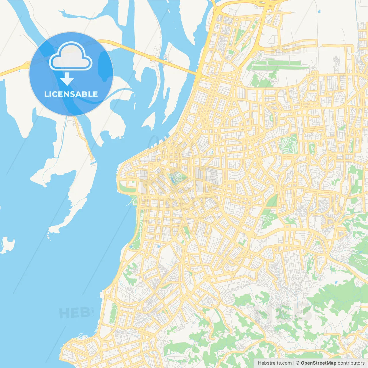 Printable street map of Porto Alegre, Brazil