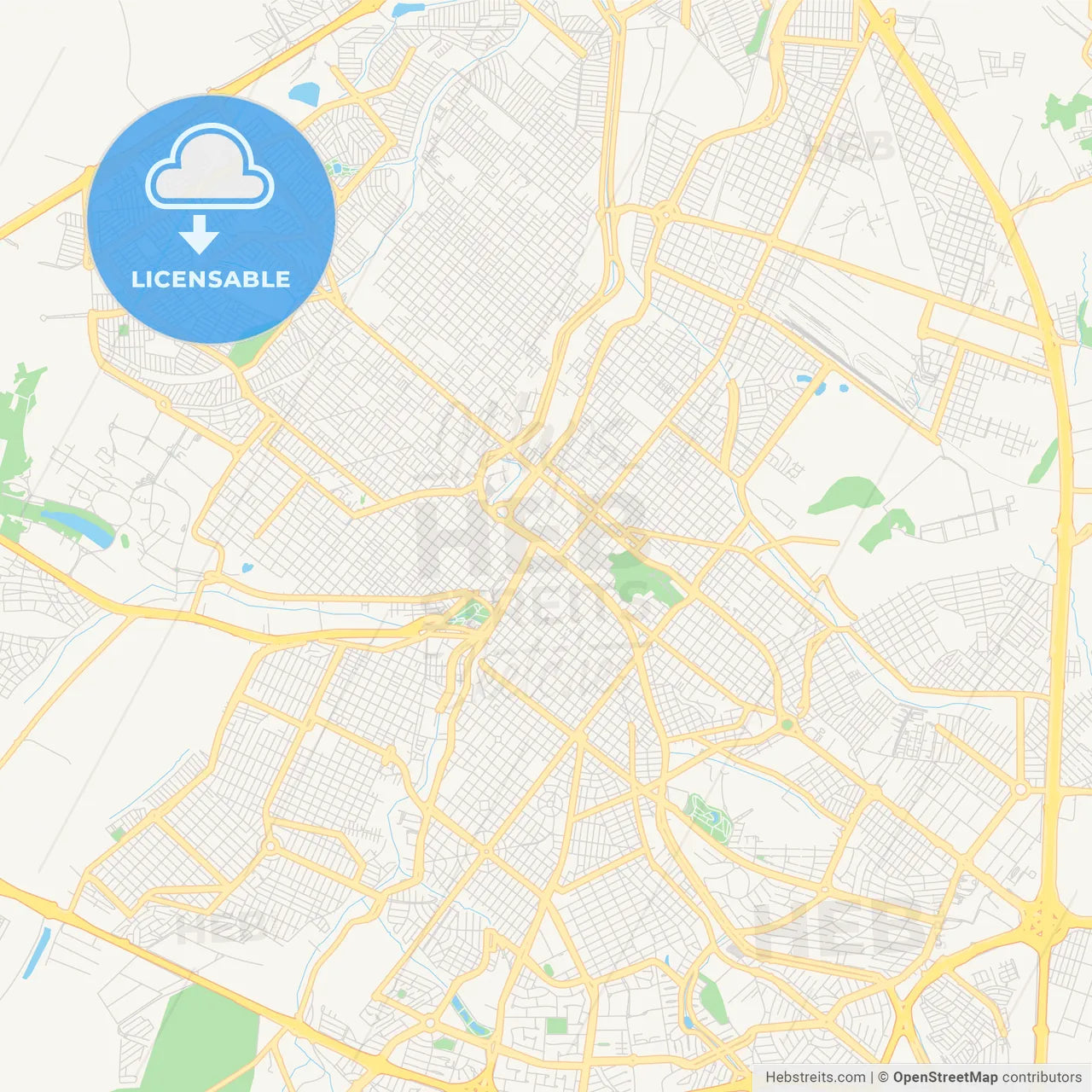 Printable street map of Ribeirao Preto, Brazil