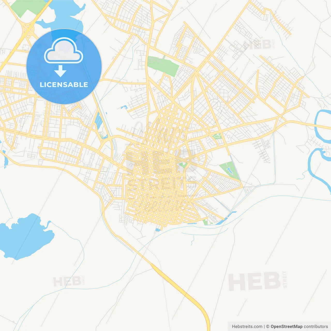 Printable street map of Pelotas, Brazil
