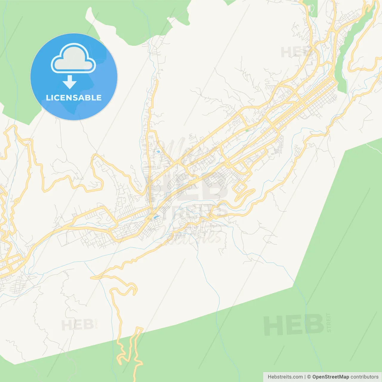 Printable street map of Merida, Venezuela